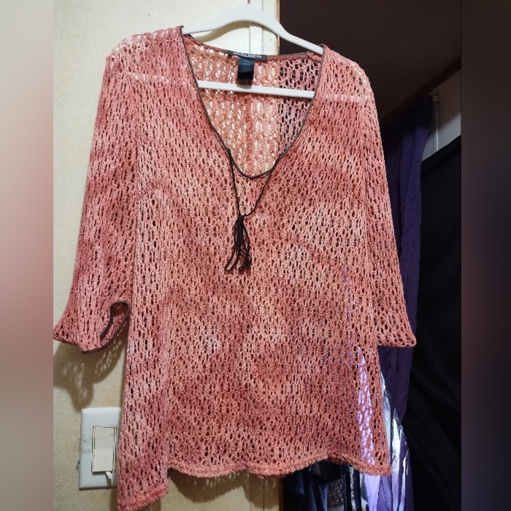 Vintage Bisou Bisou Fishnet Top L